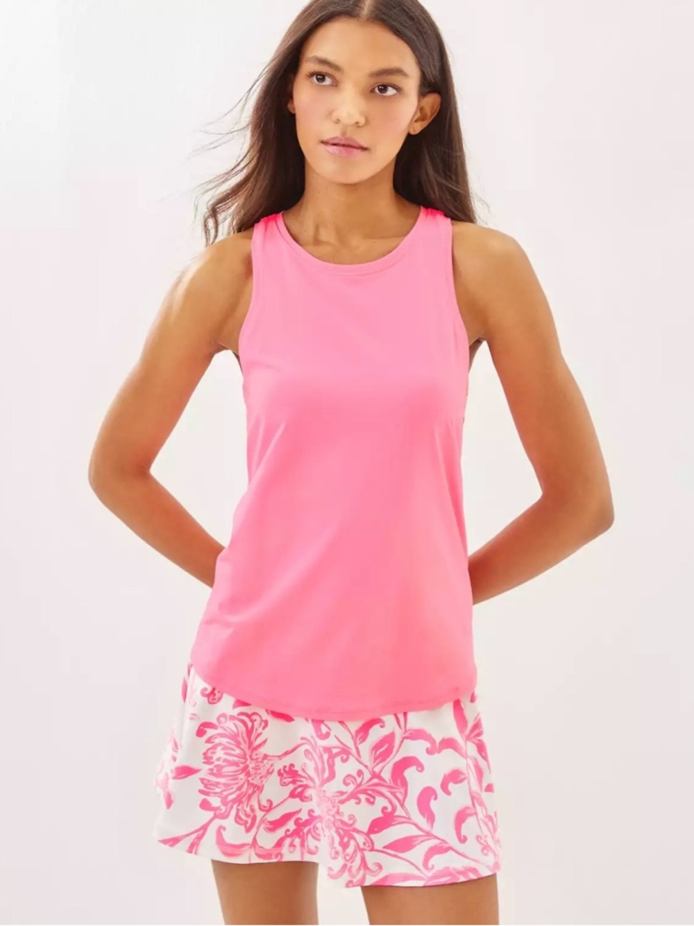 NWOT Lilly Pulitzer Luxletic Rousseau Pink GLISTEN IN THE SUN AILA Skort M - Picture 3 of 14
